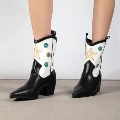 RAID Blu Western Ankle Boot In Black -Chic Shoes Shop Blu Black 2