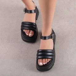 RAID Brenner Chunky Padded Sandal In Black 10 RAID Brenner Chunky Padded Sandal In Black -Chic Shoes Shop Brenner Black 2
