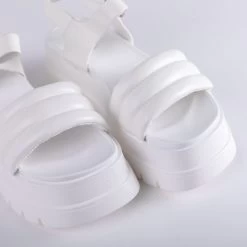 RAID Brenner Chunky Padded Sandal In White -Chic Shoes Shop Brenner White 4