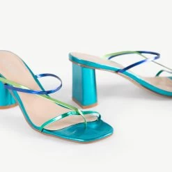 RAID Brioni Heeled Sandal In Blue Multi 10 RAID Brioni Heeled Sandal In Blue Multi -Chic Shoes Shop Brioni Blue Multi 5