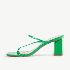 RAID Brioni Heeled Sandal In Green Patent -Chic Shoes Shop Brioni Green 4