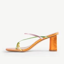 RAID Brioni Heeled Sandal In Orange Multi -Chic Shoes Shop Brioni Orange 4