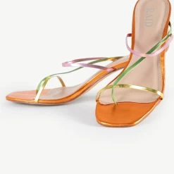 RAID Brioni Heeled Sandal In Orange Multi -Chic Shoes Shop Brioni Orange 5