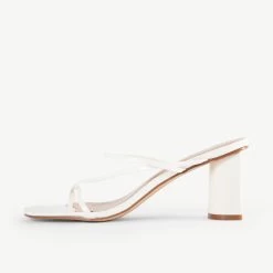 RAID Brioni Heeled Sandal In White Patent -Chic Shoes Shop Brioni White 4