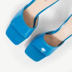 RAID Briya Heeled Mule In Blue Patent -Chic Shoes Shop Briya Blue 5