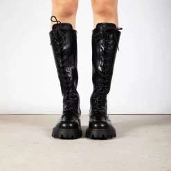 RAID Caspian Lace Up Long Boot In Black 9 RAID Caspian Lace Up Long Boot In Black -Chic Shoes Shop Caspian Black 2