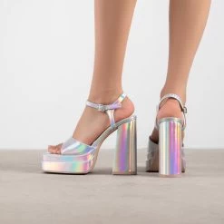 RAID Cassilia Block Heeled Sandals In Silver 11 RAID Cassilia Block Heeled Sandals In Silver -Chic Shoes Shop Cassilia Silver 4