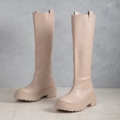 RAID Catania Long Boot In Nude -Chic Shoes Shop Catania Nude 7