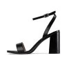 RAID Chantal Block Heels In Black Metallic -Chic Shoes Shop Chantal Black 1