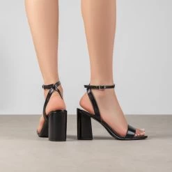 RAID Chantal Block Heels In Black Metallic 10 RAID Chantal Block Heels In Black Metallic -Chic Shoes Shop Chantal Black 4
