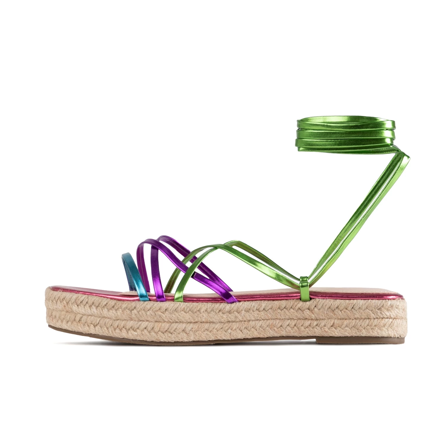 RAID Claudine Lace Up Espadrille In Pink 3 RAID Claudine Lace Up Espadrille In Pink