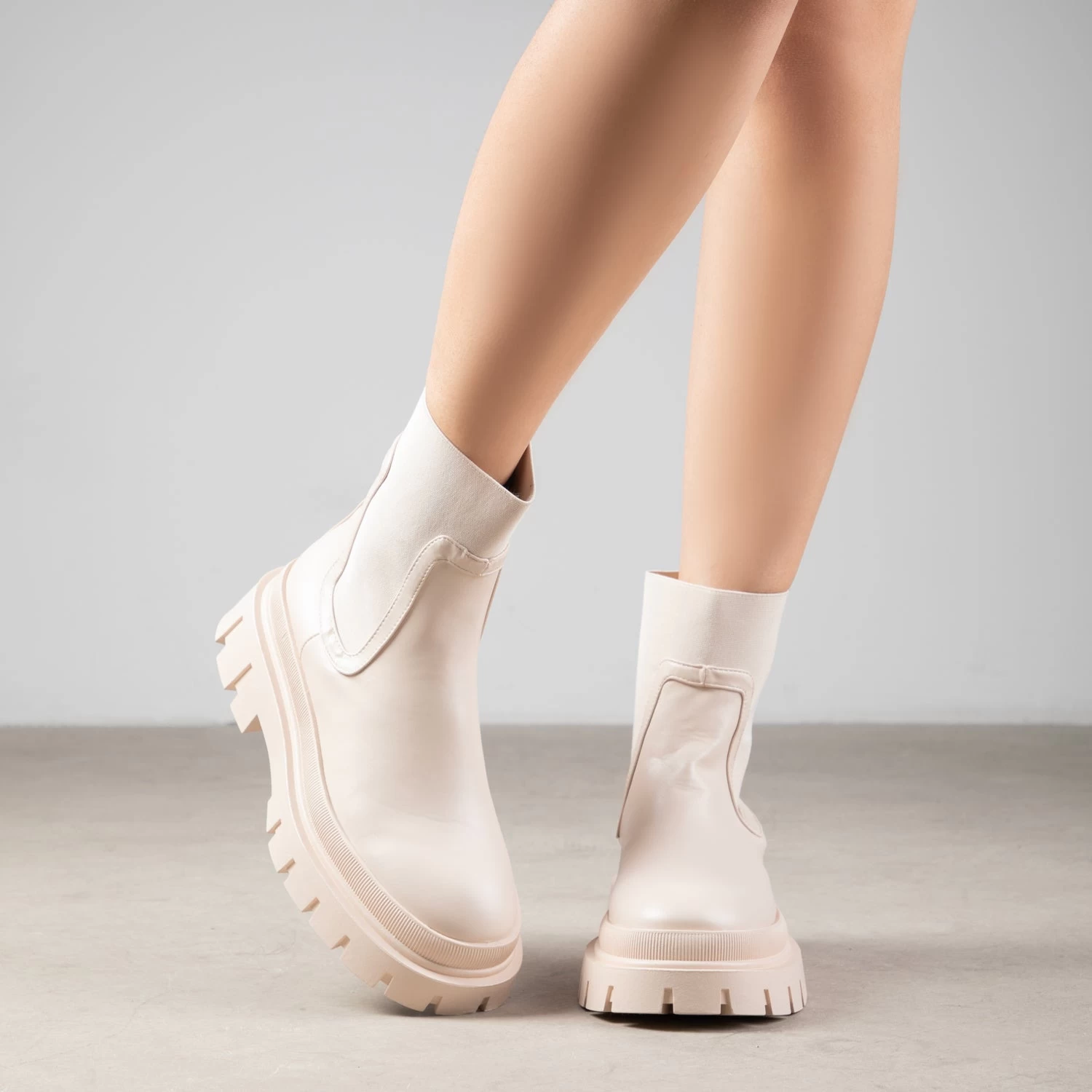 RAID Clovia Chunky Ankle Boot In Ecru 4 RAID Clovia Chunky Ankle Boot In Ecru - Image 2