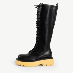 RAID Colira Long Boot In Gum -Chic Shoes Shop Colira Black Gum 1