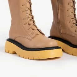 RAID Colira Long Boot In Camel -Chic Shoes Shop Colira Black Nude 6