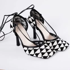 RAID Cornell Heeled Pump In Black/Cream -Chic Shoes Shop Cornell Black White 4