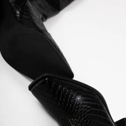 RAID Dale Long Boot In Black Croc -Chic Shoes Shop Dale Black 5