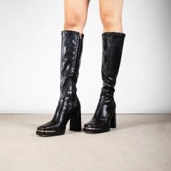RAID Daleyzaa Long Boot In Black Snake -Chic Shoes Shop Daleyzaa Black 2