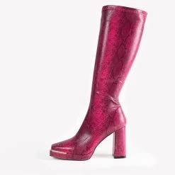 RAID Daleyzaa Long Boot In Pink Snake
