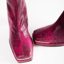 RAID Daleyzaa Long Boot In Pink Snake -Chic Shoes Shop Daleyzaa Pink 5