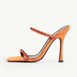 RAID Deena Heeled Mule In Orange -Chic Shoes Shop Deena Orange 4