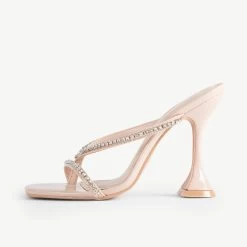 RAID Dellyn Heeled Mule In Nude -Chic Shoes Shop Dellyn Nude 4