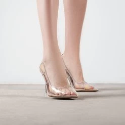 BEBO Demmy Perspex Court Heel In Nude -Chic Shoes Shop Demmy Nude 2