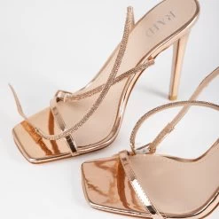 RAID Denisha Heeled Sandal In Rose Gold -Chic Shoes Shop Denisha RoseGold 4