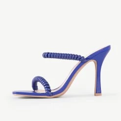 RAID Destined Strappy Heeled Mule In Blue 11 RAID Destined Strappy Heeled Mule In Blue -Chic Shoes Shop Destined Blue 4