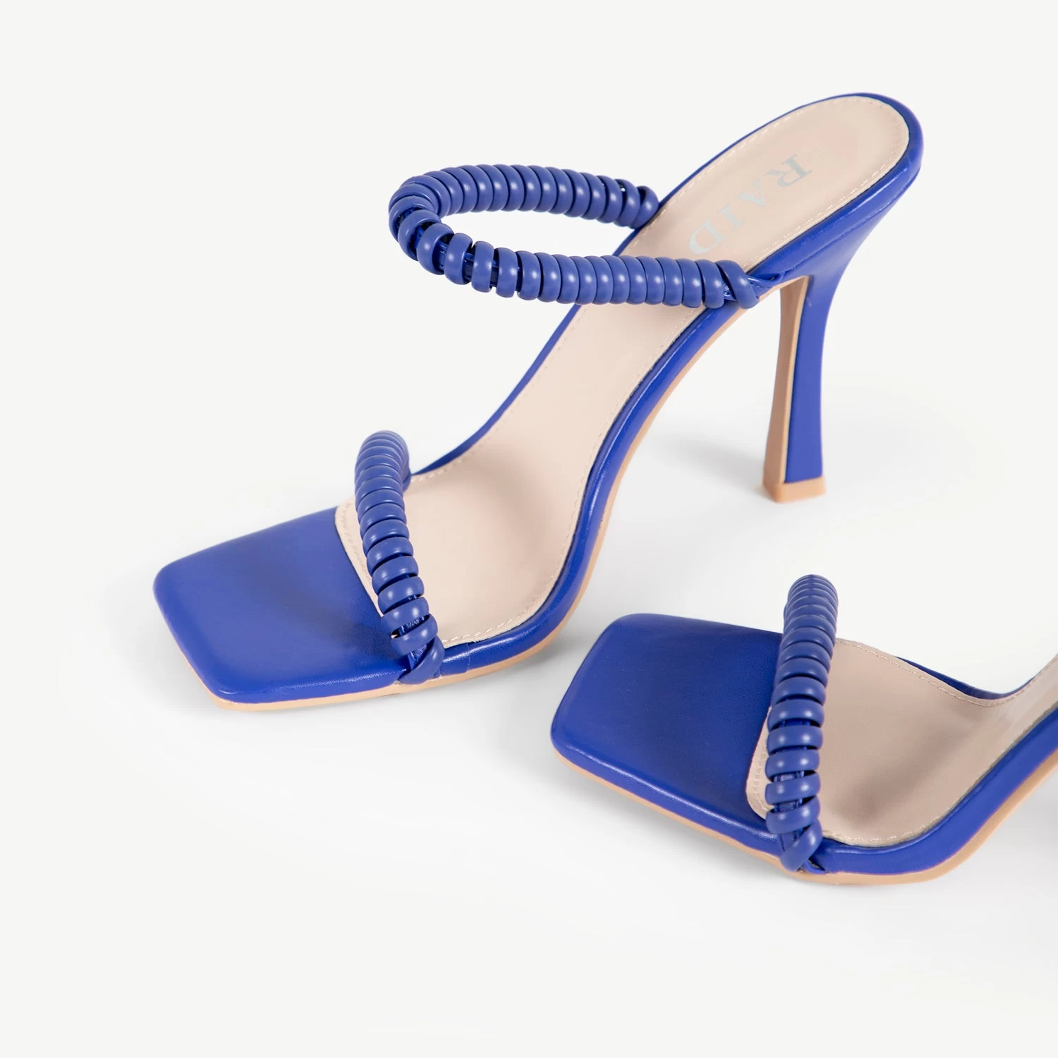 RAID Destined Strappy Heeled Mule In Blue 6 RAID Destined Strappy Heeled Mule In Blue - Image 4