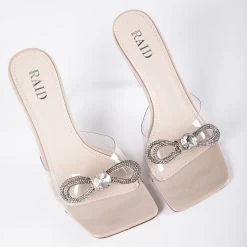 RAID Ediva Heeled Mule In Nude -Chic Shoes Shop Ediva Nude 4