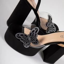 RAID Elizah Platform Butterfly Heel In Black -Chic Shoes Shop Elizah Black 4