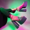 RAID Elizah Platform Butterfly Heel In Green
