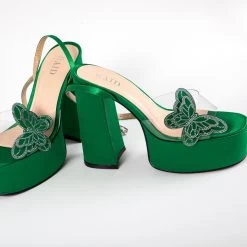 RAID Elizah Platform Butterfly Heel In Green -Chic Shoes Shop Elizah Green 4