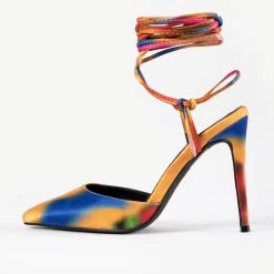 RAID Ember Strappy Heel In Orange Multi -Chic Shoes Shop Ember Multi 5
