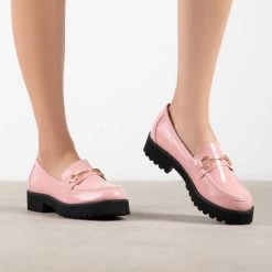 RAID Empire Chunky Shoe In Pink Crinkle -Chic Shoes Shop Empire Pink 3