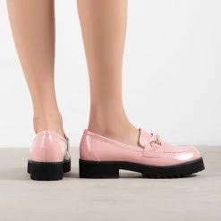 RAID Empire Chunky Shoe In Pink Crinkle -Chic Shoes Shop Empire Pink 4