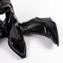 RAID Estacia Ruched Long Boot In Black Patent -Chic Shoes Shop Estacia Black 4