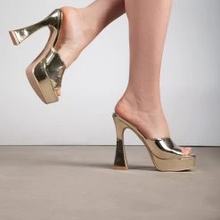 RAID Estee Platform Mule In Gold 10 RAID Estee Platform Mule In Gold -Chic Shoes Shop Estee Gold 2