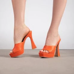 RAID Estee Platform Mule In Orange 9 RAID Estee Platform Mule In Orange -Chic Shoes Shop Estee Orange 2