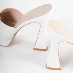 RAID Estee Platform Mule In White -Chic Shoes Shop Estee White 5