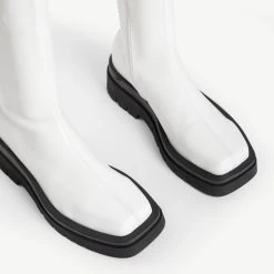 RAID Fabrizio Over The Knee Boot In White -Chic Shoes Shop Fabrizio White 6