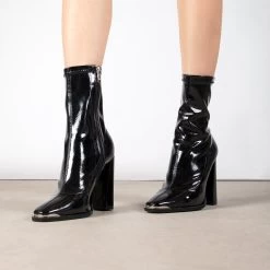 RAID Faith Block Heeled Ankle Boot In Black -Chic Shoes Shop Faith Black 3