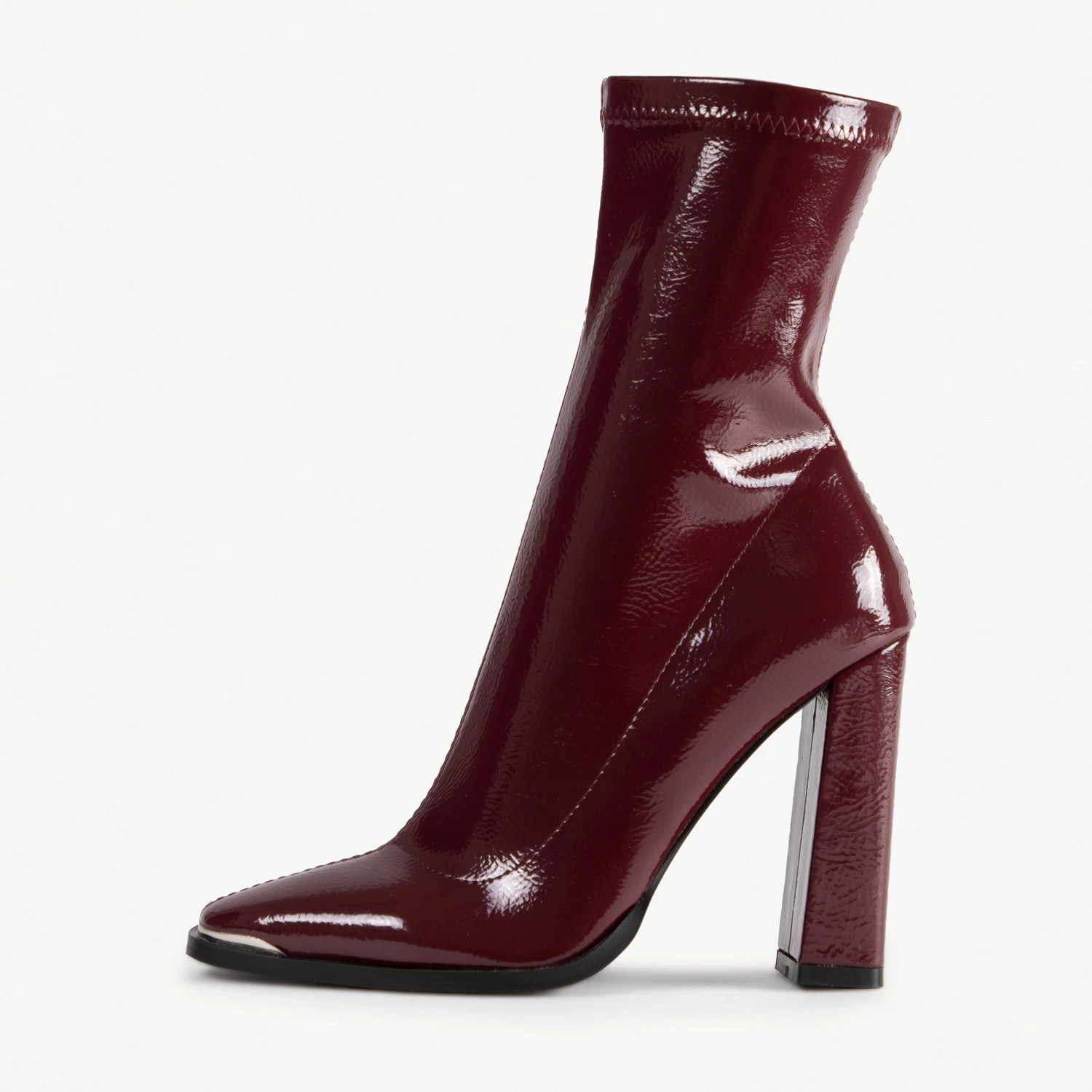 RAID Faith Block Heeled Ankle Boot In Dark Red 3 RAID Faith Block Heeled Ankle Boot In Dark Red