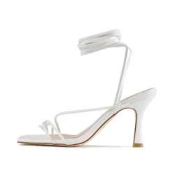 RAID Fane Lace-up Heeled Sandal In White Patent 13 RAID Fane Lace-up Heeled Sandal In White Patent -Chic Shoes Shop Fane White 5 881f713d 6be5 47b5 af3a 414b3101b48a