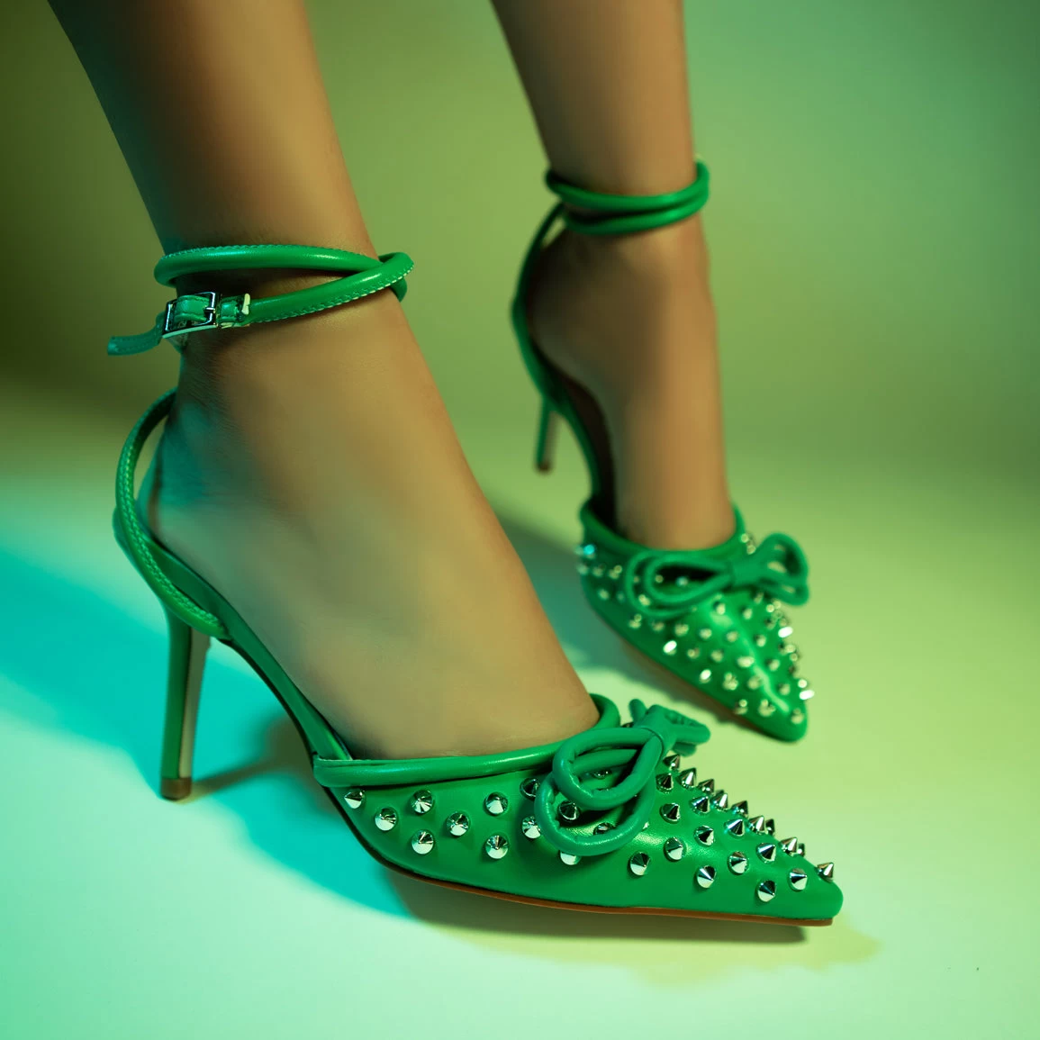 RAID Fawzia Heeled Pump In Green 3 RAID Fawzia Heeled Pump In Green
