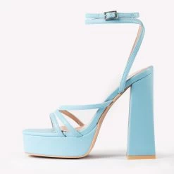 RAID Fia Platform Heel In Blue -Chic Shoes Shop Fia Blue 4