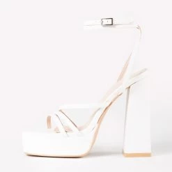 RAID Fia Platform Heel In White -Chic Shoes Shop Fia White 4