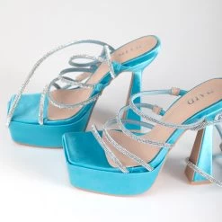 RAID Fiora Platform Heel In Blue -Chic Shoes Shop Fiora Blue 4
