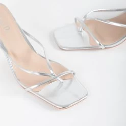 RAID Freddy Heeled Mule In Silver -Chic Shoes Shop Freddy Silver 5