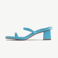 RAID Frieda Block Heeled Mule In Blue -Chic Shoes Shop Frieda Blue 5